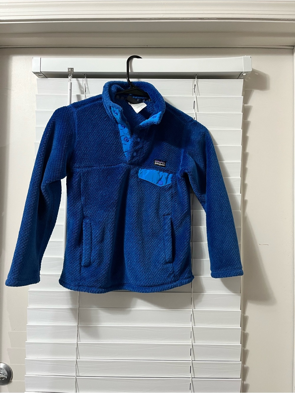 Patagonia Kids Royal Blue Pullover Fleece with Chest Pocket